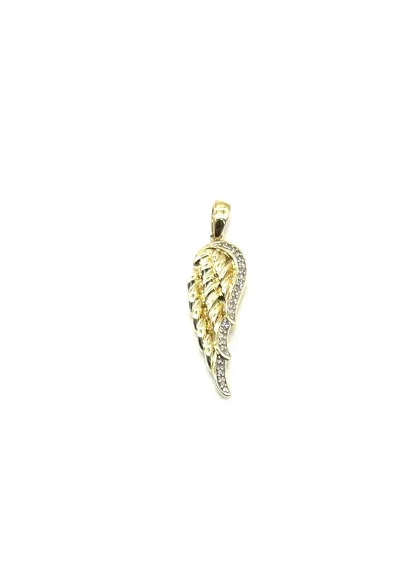14k Diamond Angel Wing Pendant
