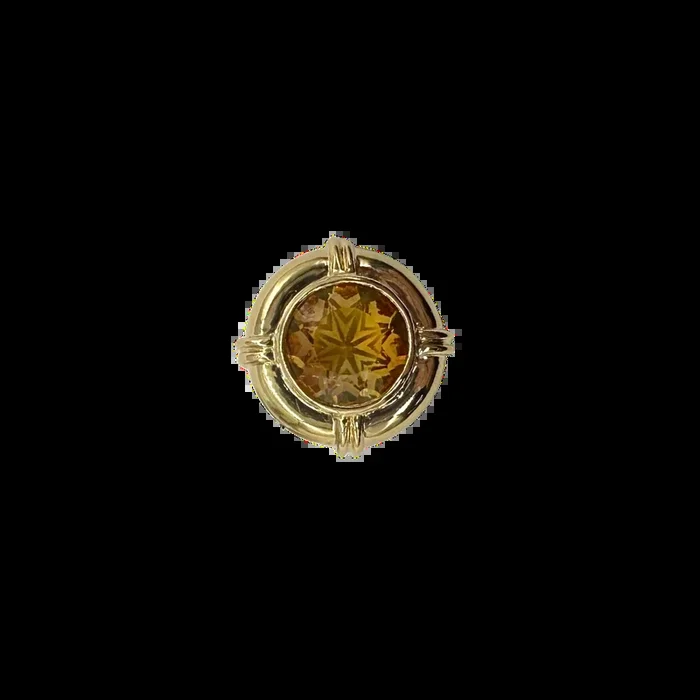 14k Yellow Gold Citrine Circle Slide Pendant