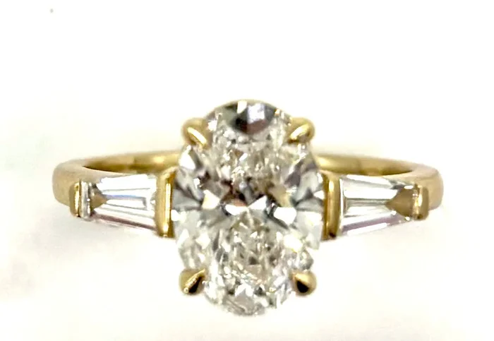 14K Yellow Gold Oval Lab Grown Diamond Trellis Ring- 2.53CTW