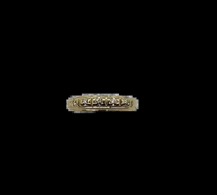 14k Yellow Gold Segmented Diamond Accent Band