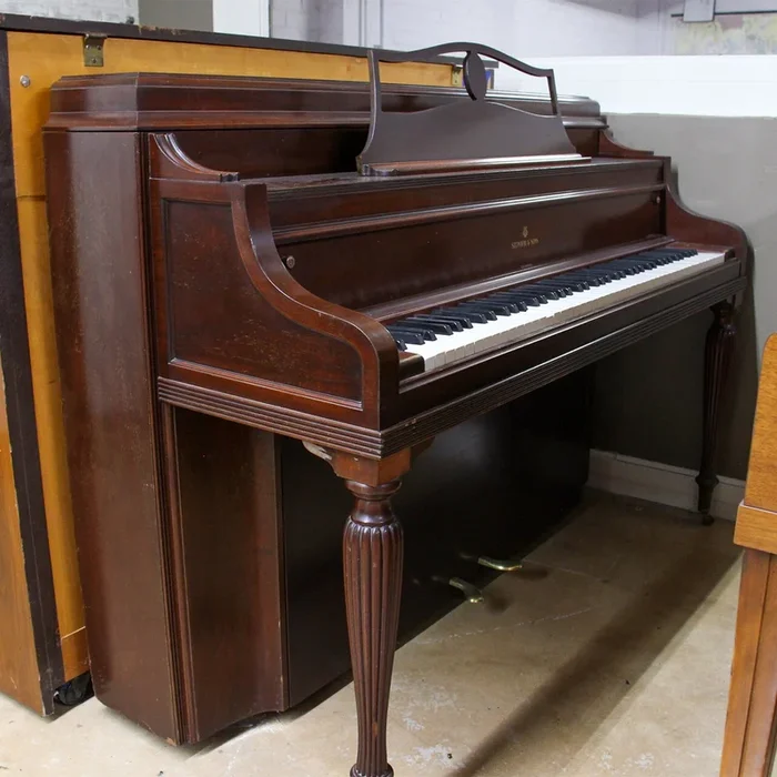 1946 Steinway & Sons 40″ Console Piano | Polished Mahogany | SN: 0882