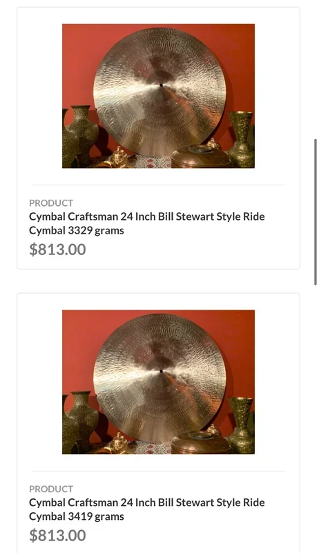 24” cymbal craftsman bill Stewart ride