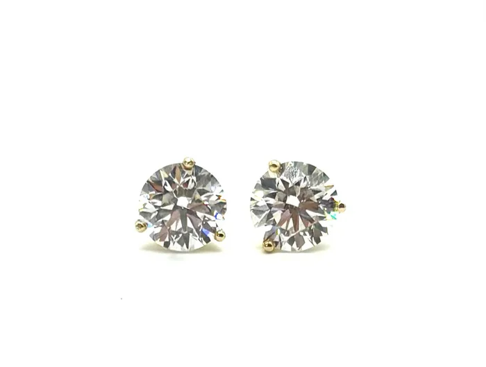 4.03 CTW Lab Diamond Martini Stud Earrings- 14k Yellow Gold