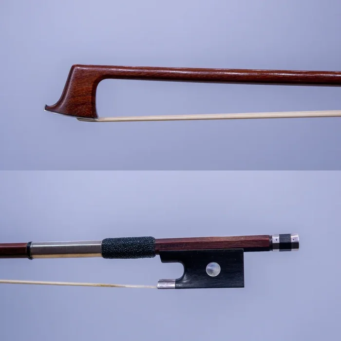A Swiss Silver Mounted Violin Bow by Johannes S. Finkel