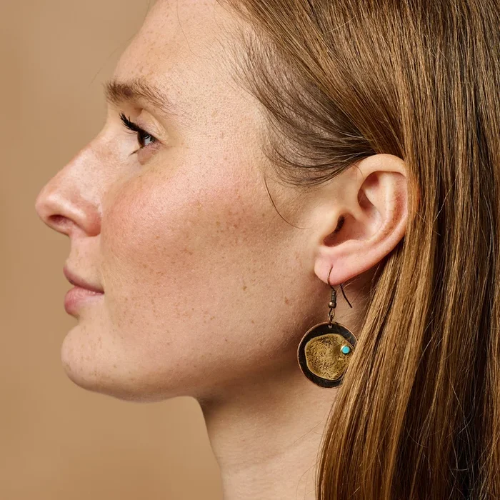 Adrift – Hammered Copper Earrings