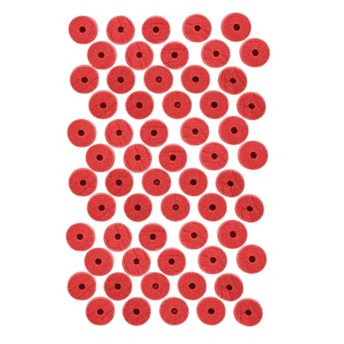 Ahead Wool Cymbal Felts Red (40 Pack Bundle)