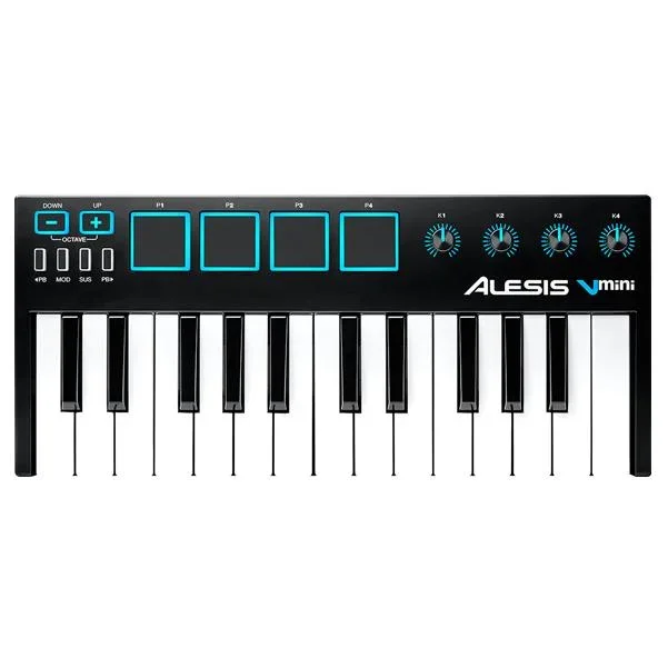 Alesis V Mini Portable 25 Key USB MIDI Keyboard Controller with Pads & Pro Software Suite featuring ProTools First Included