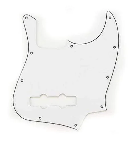 Allparts Jazz Bass Pickguard 10 Hole 3-Ply White