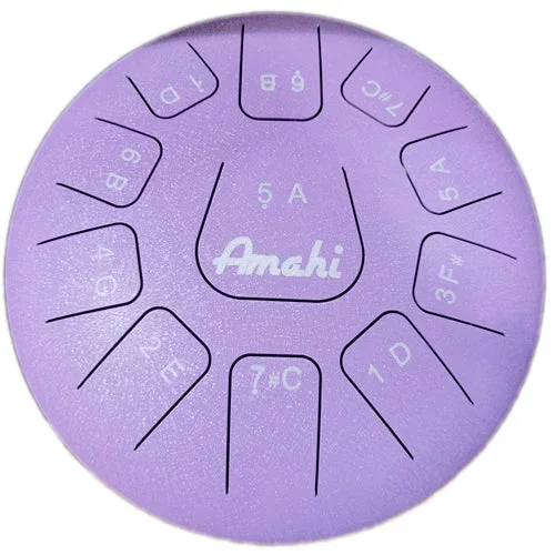 AMAHI KLG12-11GR 12″ STEEL TONGUE DRUM, 11 NOTE, D MAJOR, PURPLE