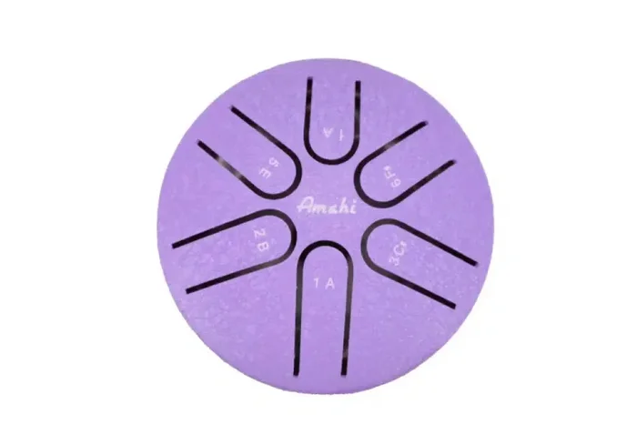 AMAHI KLGPU 3″ STEEL TONGUE DRUM, 6 NOTE, A MAJOR, PURPLE AMAHI
