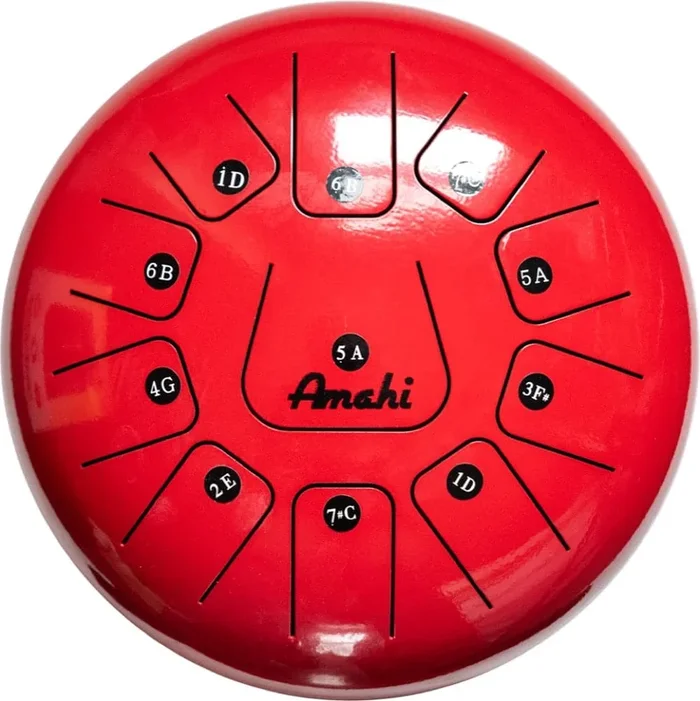 Amahi Steel Tongue Drum 12″ Red