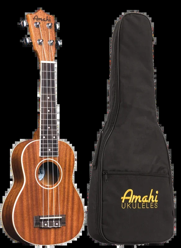 Amahi Ukulele, Mahogany Top – Soprano with White Binding