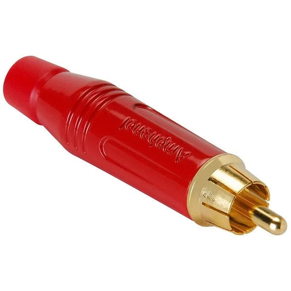 Amphenol ACPR-RED Diecast RCA Connector Red with Gold Contacts