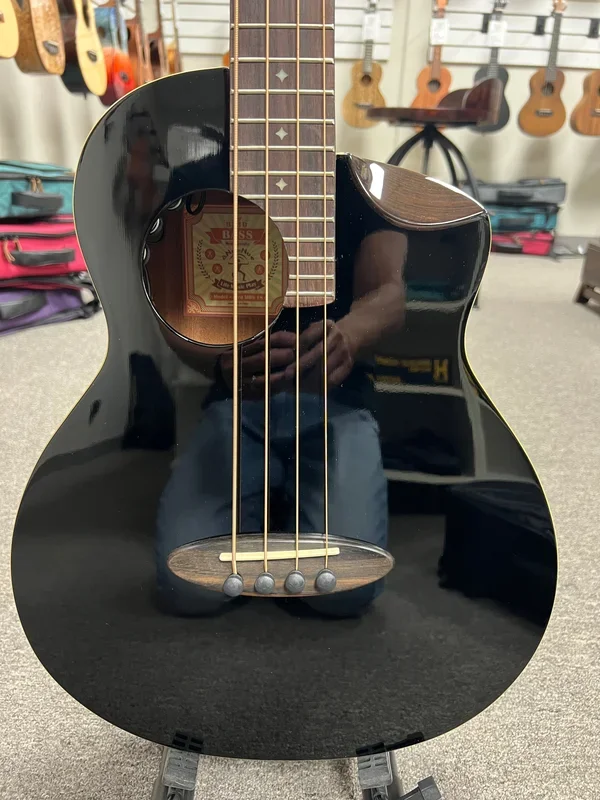 aNueNue MBS-18E Solid Cedar/Mahoany Acoustic/Electric Bass Ukulele w/Case