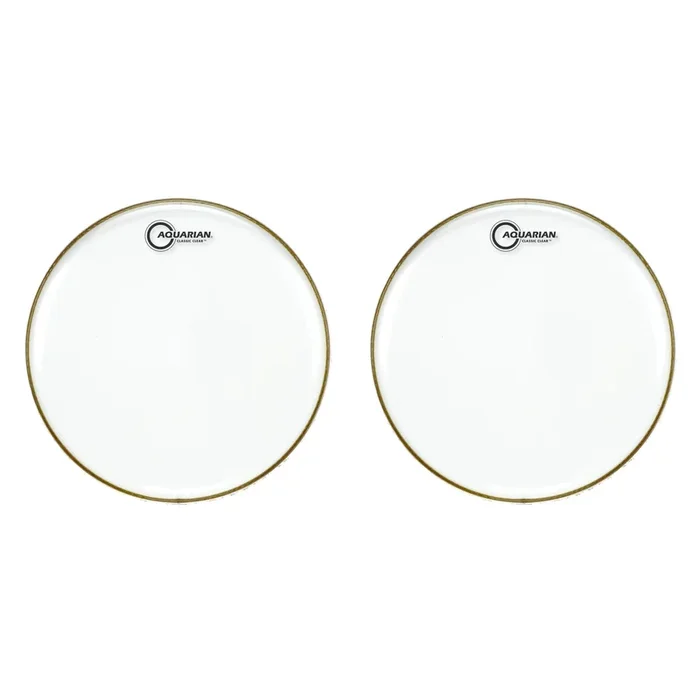 Aquarian 13″ Classic Clear Drumhead (2 Pack Bundle)