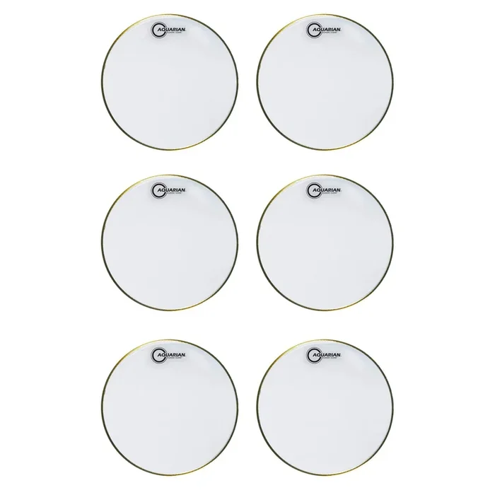 Aquarian 13″ Classic Clear Snare Side Drumhead (6 Pack Bundle)