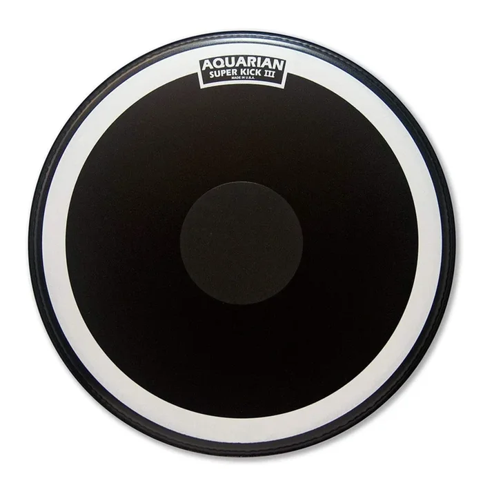Aquarian 22″ Super Kick III Texture Coated Black Bass Drumhead w/Dot