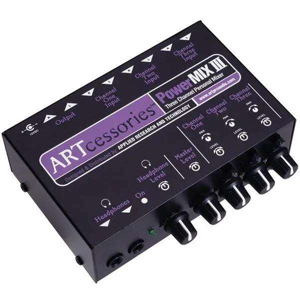 ART PowerMIX III Three Channel Personal Stereo Analog Mixer