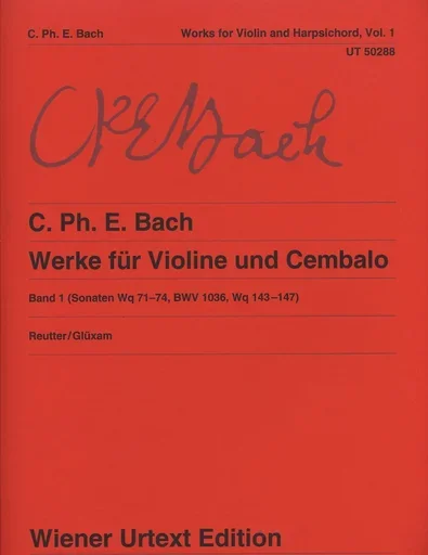 Bach, C.Ph.E.: Works for Violin and Harpsichord, Vol. 1, urtext (violin and harpsichord)