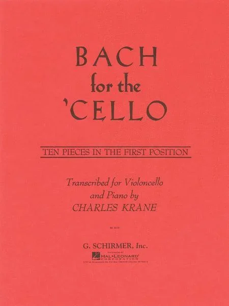 Bach for the Cello, 10 Pieces in First Position for Cello and Piano (Schirmer)