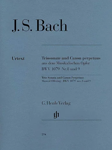 Bach, J.S. (Eppstein, ed.): Trio Sonata and Canon Perpetuus from the Musical Offering, BWV 1079, Nos. 8 and 9, urtext (flute, violin, continuo)