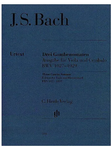 Bach, J.S. (Heinemann, ed.): Sonatas for Viola da gamba and Harpsichord BWV 1027-1029 (viola and piano)