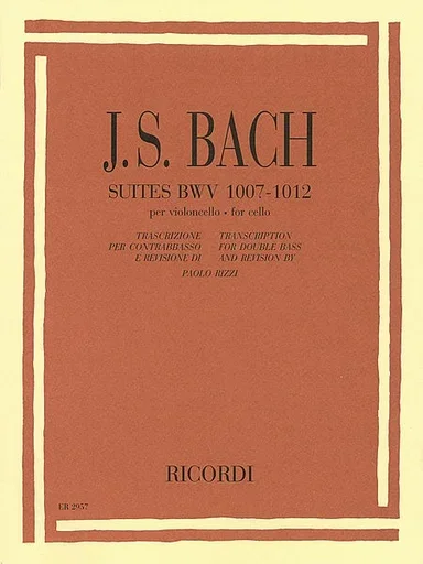 Bach, J.S. (Rizzi): 6 Suites, BWV1007-1012 for Bass Solo (bass) Ricordi