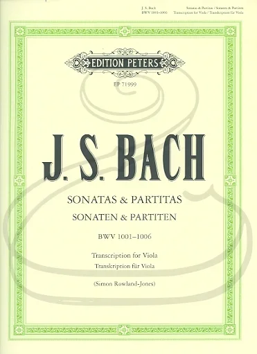 Bach, J.S. (Rowland-Jones/Ledbetter): Sonatas & Partitas, BWV1001-1006 – TRANSCRIBED (viola) Edition Peters