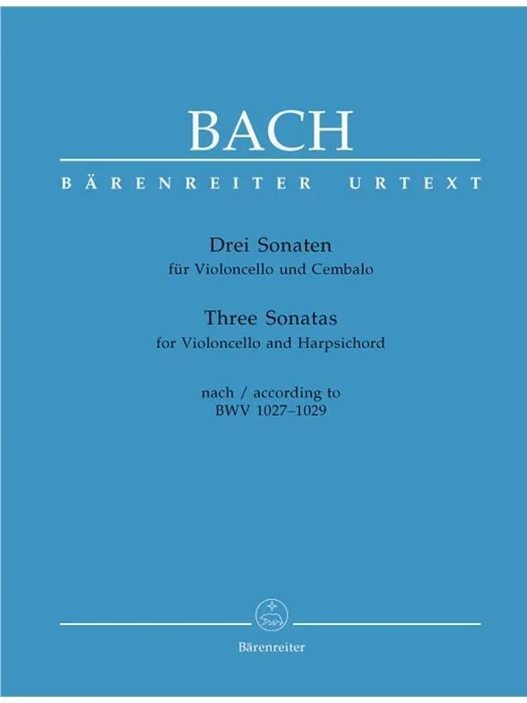 Bach, J.S., Three Sonatas BWV 1027-1029 for Cello and Piano (Barenreiter)
