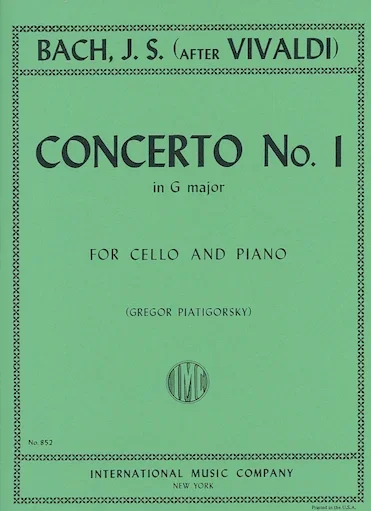 Bach, Johann S.: Concerto No.1 in G Major, S.592 – after Vivaldi (cello & piano)
