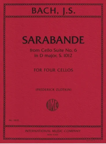 Bach (Zlotkin): Sarabande from Cello Suite No. 6 in D major, S. 1012 (four cellos) IMC