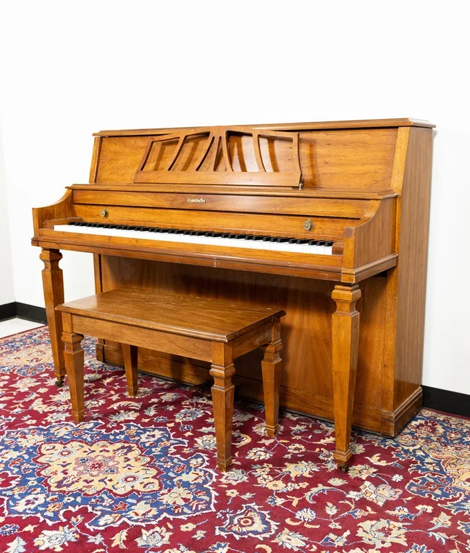 Baldwin 42″ Acrosonic Upright Piano | Satin Oak | SN: 1432089