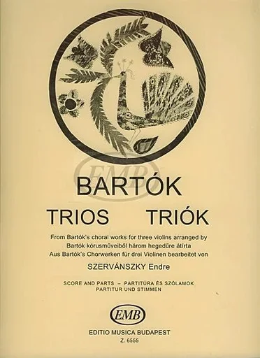Bartok, B. (Szervanszky): Violin Trios from Choral Works (three violins)