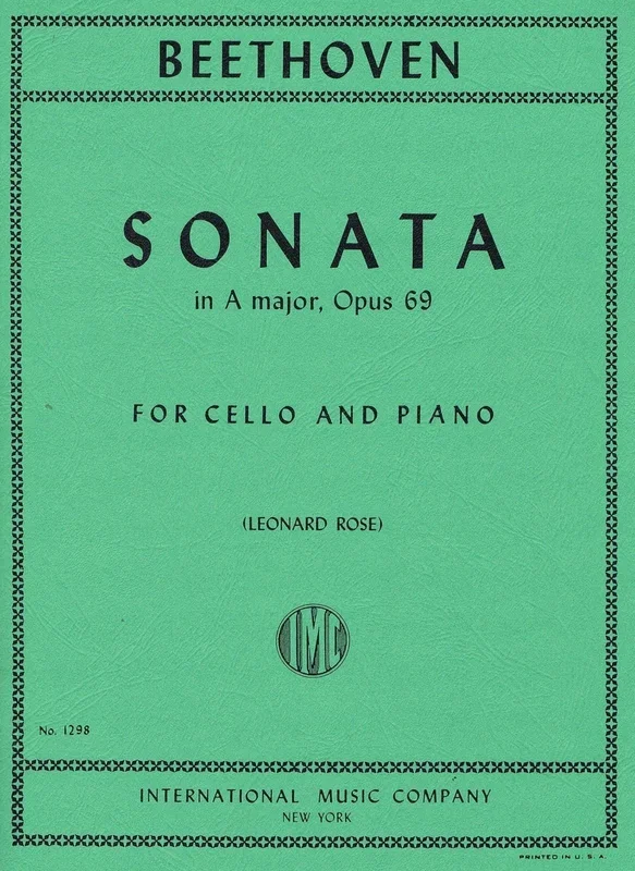 Beethoven, Sonata in A Op. 69 for Cello and Piano (IMC)