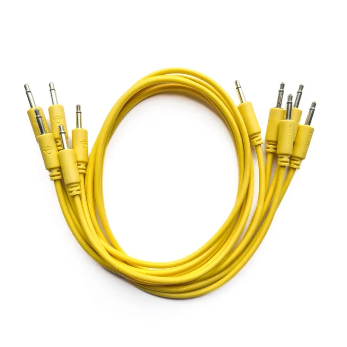 Black Market Modular 3.5mm Patch Cable 5-Pack – 50cm/20″ – Yellow