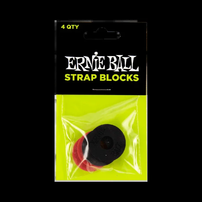 Bloques de correa Ernie Ball – Sujetadores de correa – Negro y Rojo