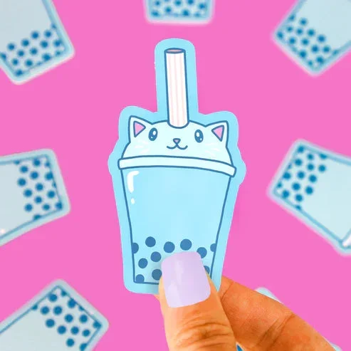 boba cat vinyl sticker
