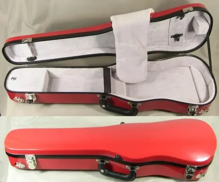 Bobelock 1007 shaped violin case, red/grey
