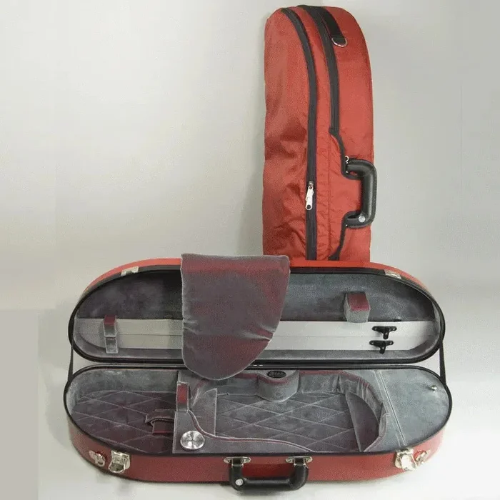 Bobelock 1047 estuche para violín en forma de media luna, rojo/pequeño. rojo