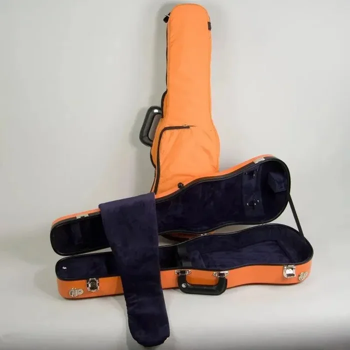 Bobelock1007 shaped violin case, orange/blue