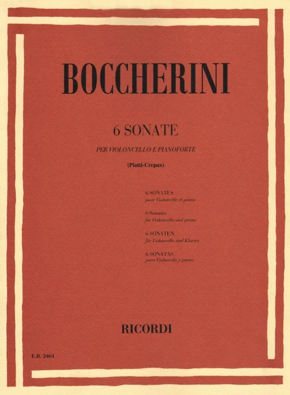 Boccherini, Six Sonatas for Cello and Piano (Ricordi)