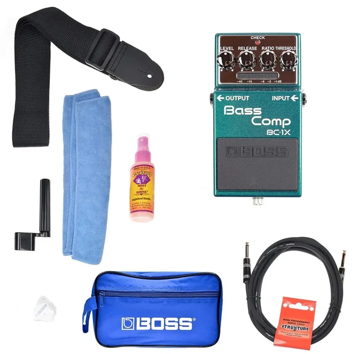 Boss BC-1X Bass Compressor Boss Promo Accessories Bundle