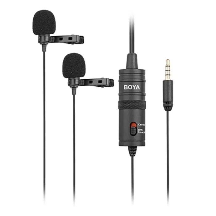 Boya BY-M1DM Dual Omni-Directional Lavalier Condenser Microphone – Open Box