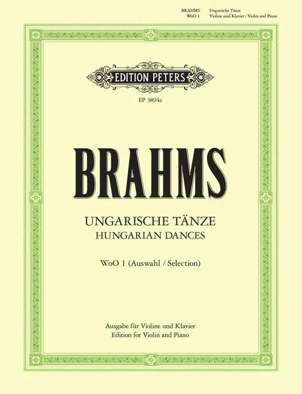Brahms, 12 Hungarian Dances for Violin and Piano (Peters)
