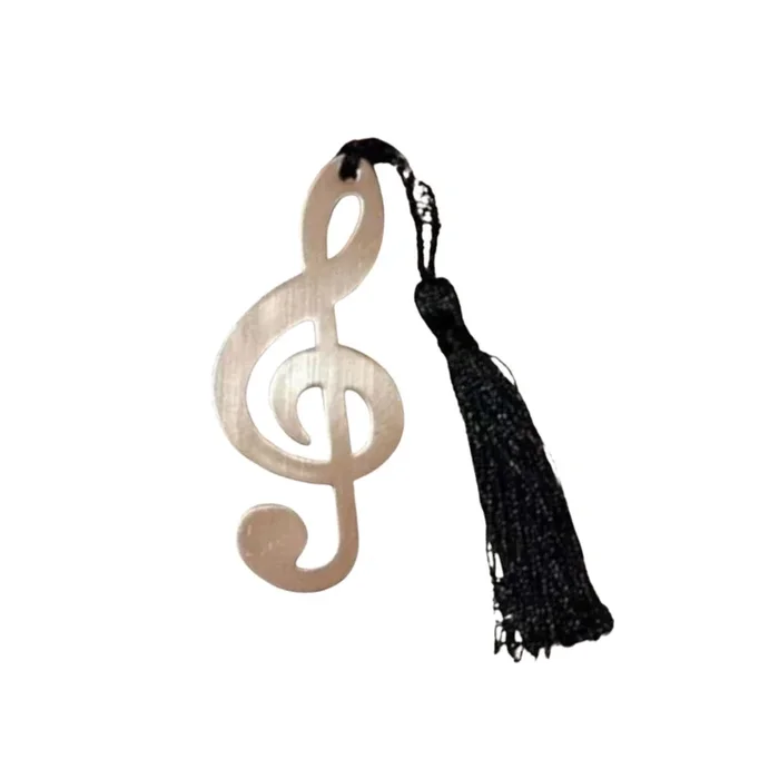 Brushed Metal Bookmark – Treble G-Clef
