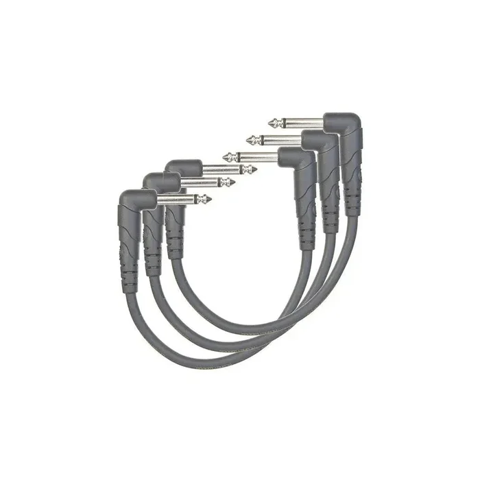 Câbles de brassage à angle droit Planet Waves Classic Series 6 pouces, paquet de 3