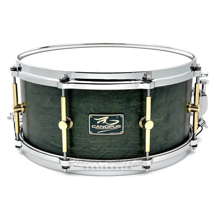 Canopus ‘The Maple’ 10ply Snare Drum 14×6.5 Black Olive Oil w/Die Cast Hoops