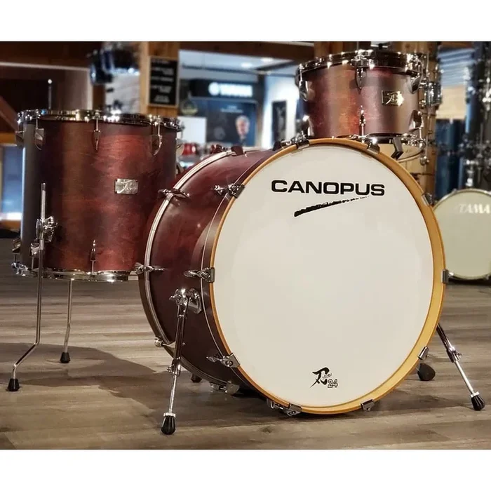 Canopus Yaiba 3pc Drum Set 24/13/16 Dark Wine Red Matte Lacquer