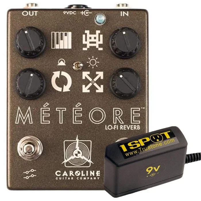 Caroline Meteore Lo-Fidelity Reverb Bundle w/ Truetone 1 Spot Space Saving 9v Adapter