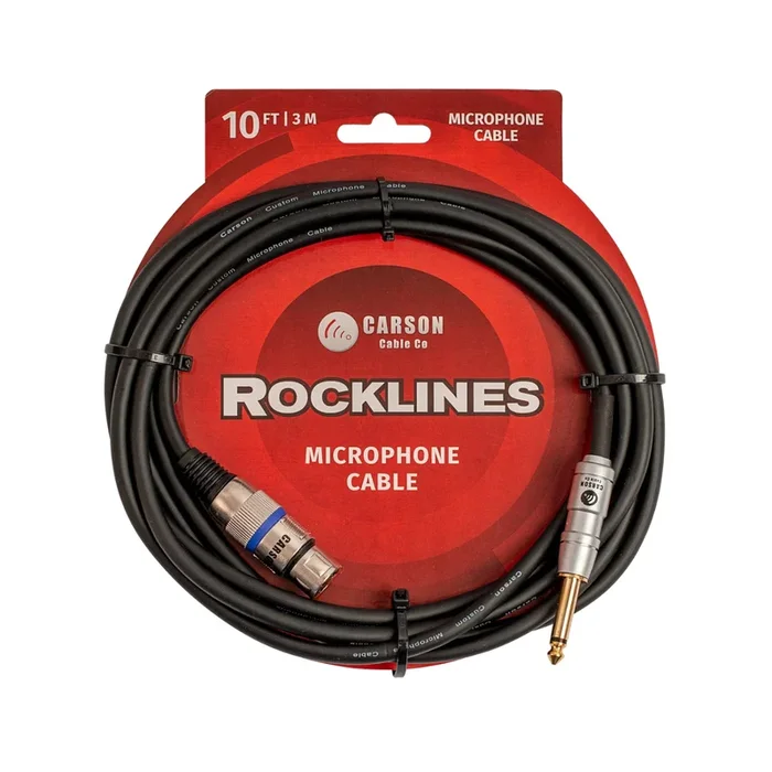 Carson Rocklines 6.3 Mono Jack Plug (M) to XLR (F) Microphone Cable 10ft